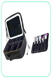 NXY cosmetic bags New travel makeup bag cases eva vanity case with led 3 lights mirror 2201181775223