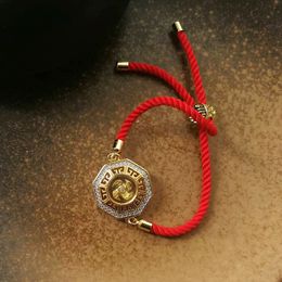 Lucky Thai Transfer Wheel Bracelet Buddhist Bring Lucky Health Windmill Rotatable Jewellery Gift for Family Friend Bracelets