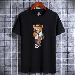 Mens T-shirts Summer Funny Bear Harajuku Luxury Brand Tshirt for Men T-shirt Short Sleeve Tees Mens Clothes Comfortable Daily Male Tops