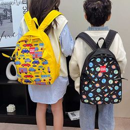 Backpacks Childrens backpack cartoon car kindergarten elementary school backpack fashion Kawaii childrens boys and girls childrens learning supplies Y240411Y2