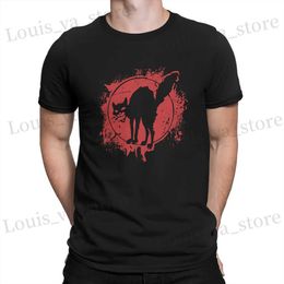 Men's T-Shirts Anarchist Black Cat Men TShirt Anarchy O Neck Short Slve Fabric T Shirt Humor Top Quality Gift Idea T240411