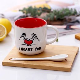 Mugs Girl Heart Ceramic Water Cup Super Cute Mug Nordic Ins Simple Coffee Home Personality