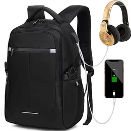 Backpack High Quality School For Male Waterproof Travel Bag 15"17"Laptop Backpacks USB Charge Computer Bags Sac