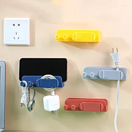 Hooks Wall Phone Charging Plug Fixer Sticky Hook Cable Manager Wire Storage Fixed Clip No Hole Installation Simple Durable