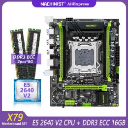 Motherboards MACHINIST X79 Motherboard Set LGA 2011 Kit Xeon E5 2640 V2 CPU 16GB(2X8G) DDR3 ECC Ram Memory SSD M.2 SATA 3.0 MATX 282H