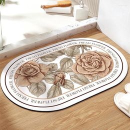 Carpets DEXI Absorbent Bath Mat Quick Dry Anti-Slip Bathroom Show Carpet Soft Kitchen Plush Rug Foot Pad Floor Doormat