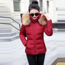 Autumn Female Jacket 2023 Hooded Winter Coat Fake Fur Collar Parkas Woman Plus Size 5XL Women Warm Outerwear Short Down Jacket