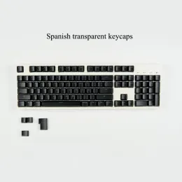 Accessories 104 Key Spanish Keycaps ABS OEM Profile ISO/ANSI Transparent Suitable for Mechanical Keyboard 61/87/104 Layouts