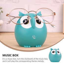 Owl Music Box Home Decor Phone Holder Modeling Tablet Stand Glasses Frame Desktop Plastic Child