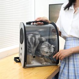 Cat Carriers Backpack Transport Breathable Dog Bag Transparent Portable Space Cage Zippers Handbag Pet Outdoor Travel Supplies