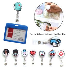Retractable Work Card Clip Badge Reel Medical Worker Doctor Nurse ID Name Card Display Tag Staff Card Badge Holder Accessories