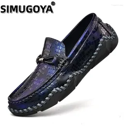 Casual Shoes SIMUGOYA Handwork Genuine Leather Outdoor Men Mens Loafers Moccasins Slip-on Italian Driving