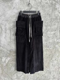 Men's Pants Men Drop Crotch Wide Leg Black Corduroy Flare