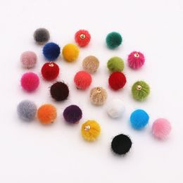 10Pcs 1.6cm DIY Faux fur Pompons Handmade Hairball Product Crafts Pompom for Handicrafts Balls Charms for Earring Jewelry