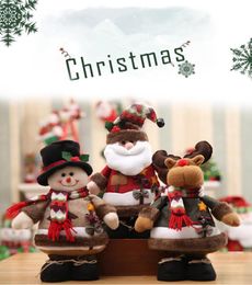 Christmas Window Display DIY Decoration Santa Claus Snowman Stuffed Dolls Children Creative Festival Gifts Sitting Christmas Doll9130960