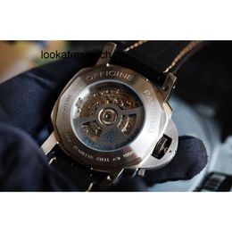 Luxury for Mens Mechanical Watch Automatic Movement Sapphire Mirror 47mm Imported Cowhide Watchband Brand Italy A0D8