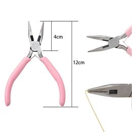 Pink Metal Mini Jewellery Pliers Cutter Chain Round Bent Nose Beading Making Repair Tool Kit For DIY Jewellery Tool