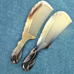 Natural Horn Comb Fine Tooth Comb Anti Static Hair Comb Care Hair Massage Comb Handmade Of Ox Horn Comb 240327