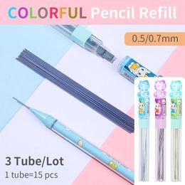 15Pcs/Tube 0.5/0.7 mm Stationery Colorful Writing Instrument Art Sketch Core Drawing Tools Pencil Refill Mechanical Pencil Lead