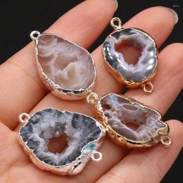 Pendant Necklaces Fashion Natural Stone Semi Precious Agate Connector DIY Made For Women's Bracelets Jewelry Accessories