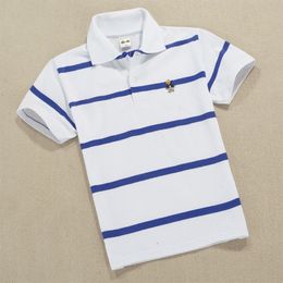 Baby Clothing 3-14Years Summer Boys Polo Shirts Short Sleeve T-shirt For Kids Boy Bottom Stripe Children Sweatshirts