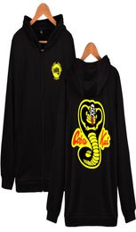 Cobra Kai Cosplay Jacket Strike Hard Strike First No Mercy Plus Size Black White Tops Women Men Zipper Hoodies Drop9415079