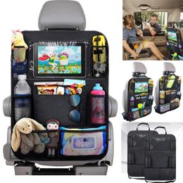 1pc Car Seat Back Organiser Storage Pockets with Touch Screen Tablet Holder Protector for Kids Children Car Accessories