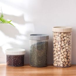 Plastic Tea Caddies Coffee Beans Grains Storage Transparent Jar with Lid Sealed Refrigerator Moisture-proof Sugar Cans Household