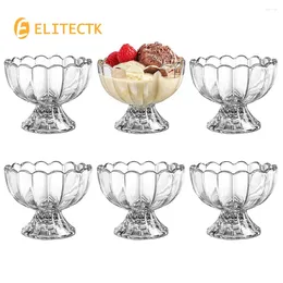 Bowls Small Cute Footed Tulip Glass Dessert Bowls/Cups For Sundae Ice Cream Fruit Salad Snack Cocktail Condiment Trifle Party