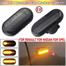 Car Front Wing Smoke Lens Dynamic LED Side Marker Repeater Indicator Light For Renault Megane1 Clio1 2 Dacia Duster Dokker Lodgy