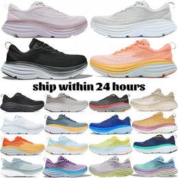 Men's Running shoes Designer sneakers Bondi 8 mauve marble three black and white Harbour Fog Moon Rock Shell Coral Peach Parfait Leprechaun blue women's sneakers