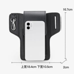 Vintage Leather Waist Bag Cellphone Loop Holster Mens Belt Bag Phone Pouch Wallet Phone Case for Phone Samsung Huawei General