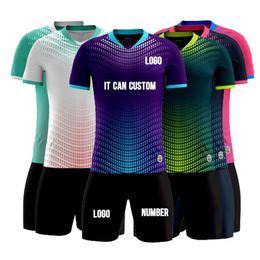 Children Football Jersey Set Men Boy Custom Soccer Uniform Outfit Kids School College Team Club Professional Training Clothes 240408