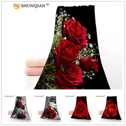 Towel Custom Rose 35x75cm Face Towels Facecloth Microfiber Washcloth Quick Drying Sports