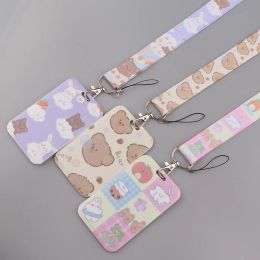 Beautiful Cats Lanyards Cute Bear Neck Strap Straps Ribbons Phone Buttons ID Card Holder Lanyard Buttons DIY Hanging Rope