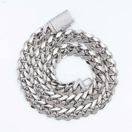 2024 New Arrivals Trend Hip Hop Iced Out Moissanite Clasp 12mm Cuban Link Chain Men Silver Hand Chain