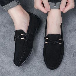 Casual Shoes 2024 For Man Beanie Men's Basic Loafers Flats Male Soft Bottom Slip On Metal Decoration Flat Heel