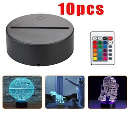 3D Night LED Light Lamp Base LED 3D Illusion Night Lights 7 Colours Changing for bedroom child room living shop cafe office4118026