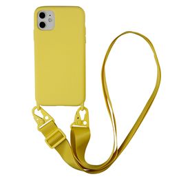 Crossbody Necklace Strap Lanyard Cord Silicone Phone Case for iPhone 13 12 14 15 Pro Max MiNi X XR XS Max 6S Plus Case Cover