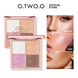 4 Colour Highlight Trimming Palette Face Blush Pink Rouge Brightening Long-lasting Natural Contour Face Makeup Beauty Cosmetics