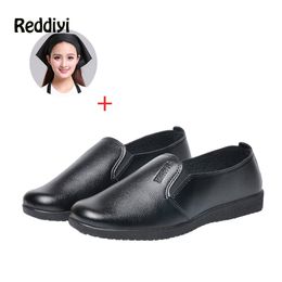 Hotel Restaurant Women Chef Shoes Canteen Kitchen Cook Flat Shoes Send Headscarf Catering Female Waiter Lacing Work Shoes