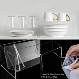 Acrylic Display Riser Stand Cosmetic Display Rack Clear Jewellery Shelf for Storage Doll Figures Cupcake Candy Dessert Desk Decor