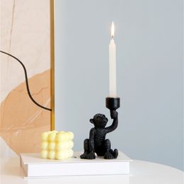 Candlestick Candle Holder Funny Monkey Holding Candle Home Decorations G2AB