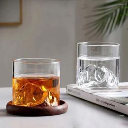 Wine Glasses Creative Small Glass Coffee Cup Transparent Household Drinking Tea Drink Milk Juice Whisky Retro Mountain