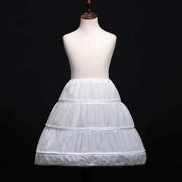 In Stock 3 Hoops One Layer White A-Line Flower Girl Dresses Petticoat Kids Crinoline Underskirt Wedding Accessories