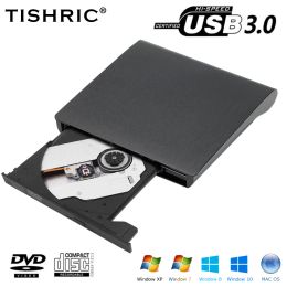 Drives TISHRIC New Hexagonal DVD RW CD Writer Drive Reader External Optical Drive USB 3.0 Portable Only Disk CD External For PC Desktop