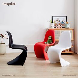 Nordic Dining Creative Acrylic Plastic Dining Chair S-shape Chairs Crystal Stool Dining Room Transparent ArmChair Home Furniture