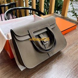 Halzan Handbags Leather Crossbody Bags Imported Top Layer Tc Cowhide 25 Hazan Bag Genuine Leather Handbag for Women Soft and Highend Horseshoe Bag S have logo HBH8