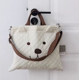 Baby Diaper Bag Bear Tote Shoulder Bag Multi-functional Large-capacity Quilted Embroidered Mummy Bag Luxury Designer Handbag