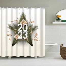 Shower Curtains Christmas Bath Curtain Dry Wet Separation Bathroom Partition Waterproof